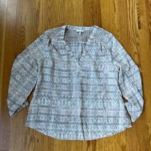 Joie Beige and Gray Textured Blouse